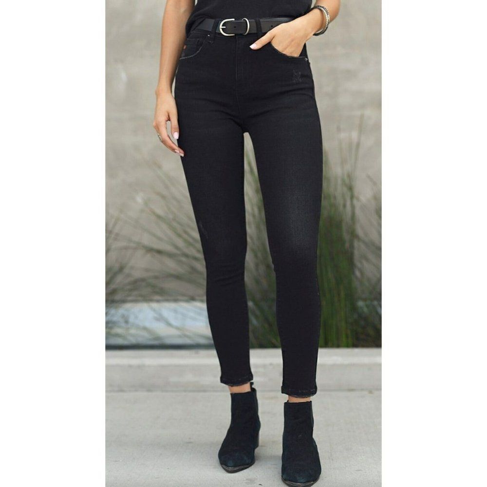 Risen Black High Rise Skinny Ankle Jeans Sizes 1-15 New RDP1002-N